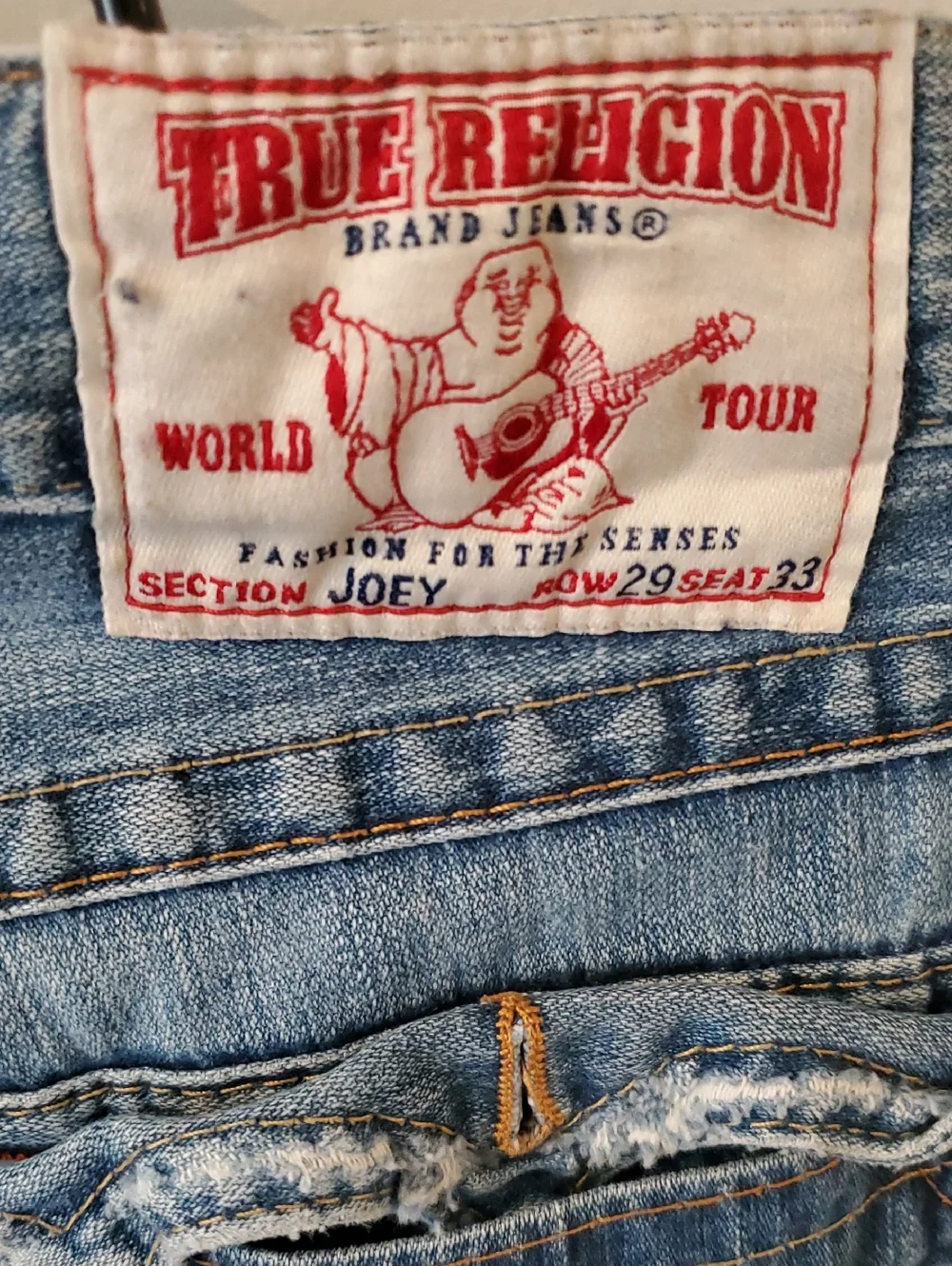 True Religion Light Wash Ripped Flare Jeans